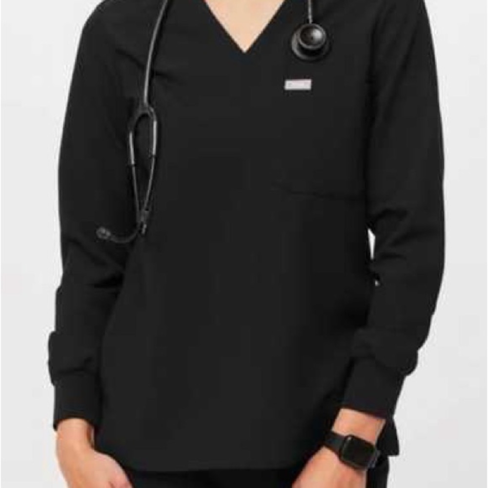 Black long sleeve Catarina figs scrub Top